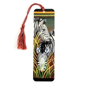 Vintage 80s Zebra tassel Bookmark Animal Kingdom endangered ethnic 1987 Artworks